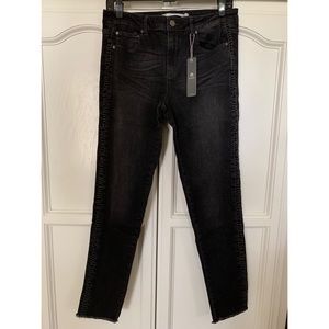 Tractr Frayed Hem Skinny Jeans Dark Grey Size 30